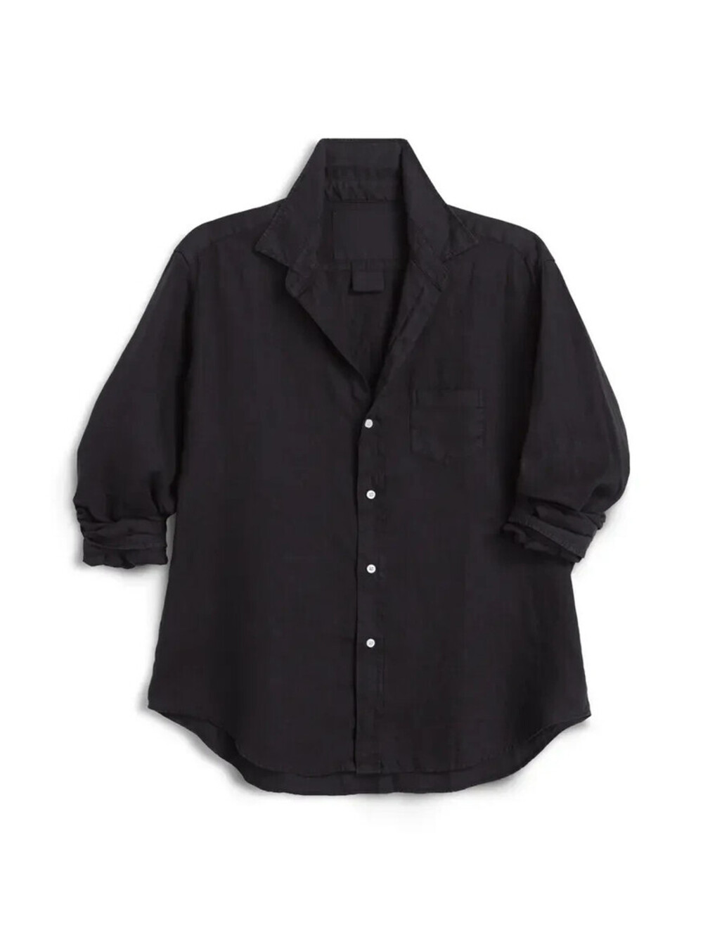 NEW, Frank & Eileen Washed Linen Relaxed Eileen Button Up Shirt Black L #T4106